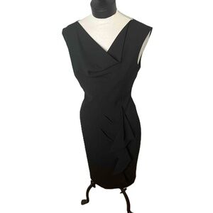NWT Calvin Klein Black Overlay Drape Sleeveless Dress Size‎ 10